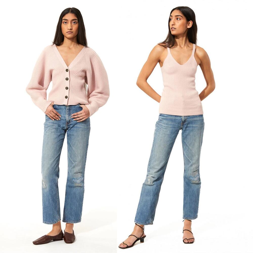 Mara Hoffman Naenia & Emilia Cotton Sweater Set in Blush, Sz S/M